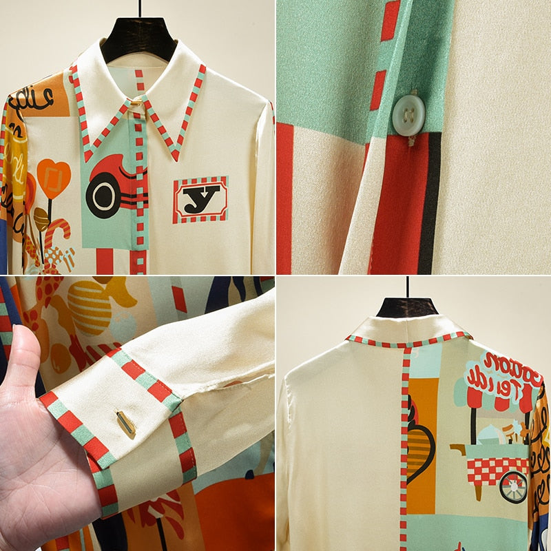 Herrskjorta Mönstrad Långärmad Polyester-2