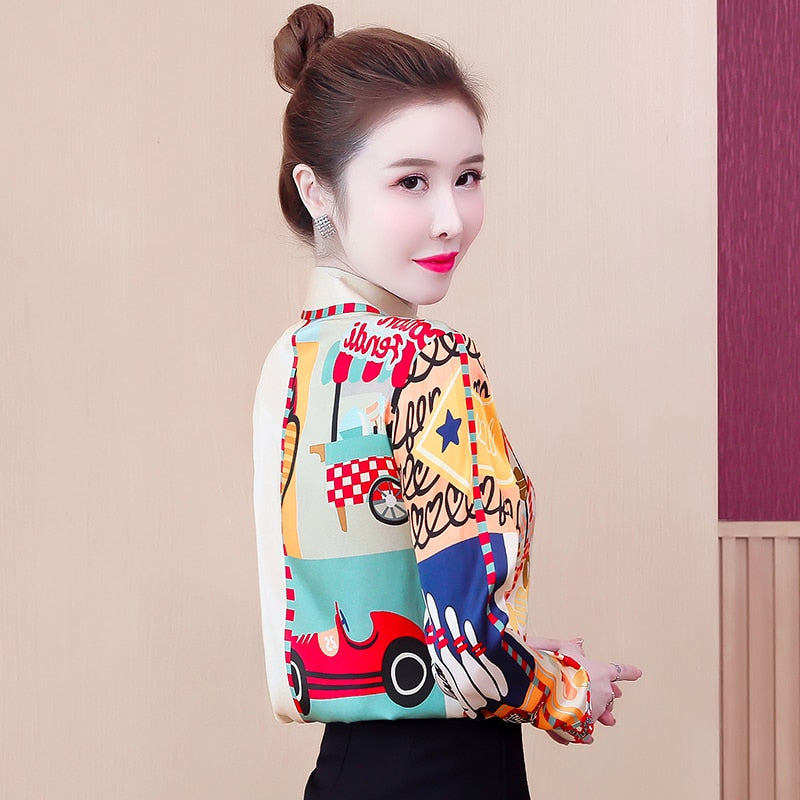 Herrskjorta Mönstrad Långärmad Polyester-5