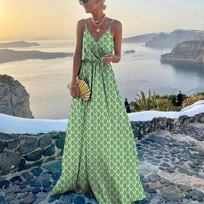 Kvinna Bohemsk Klänning Lätt Material-3