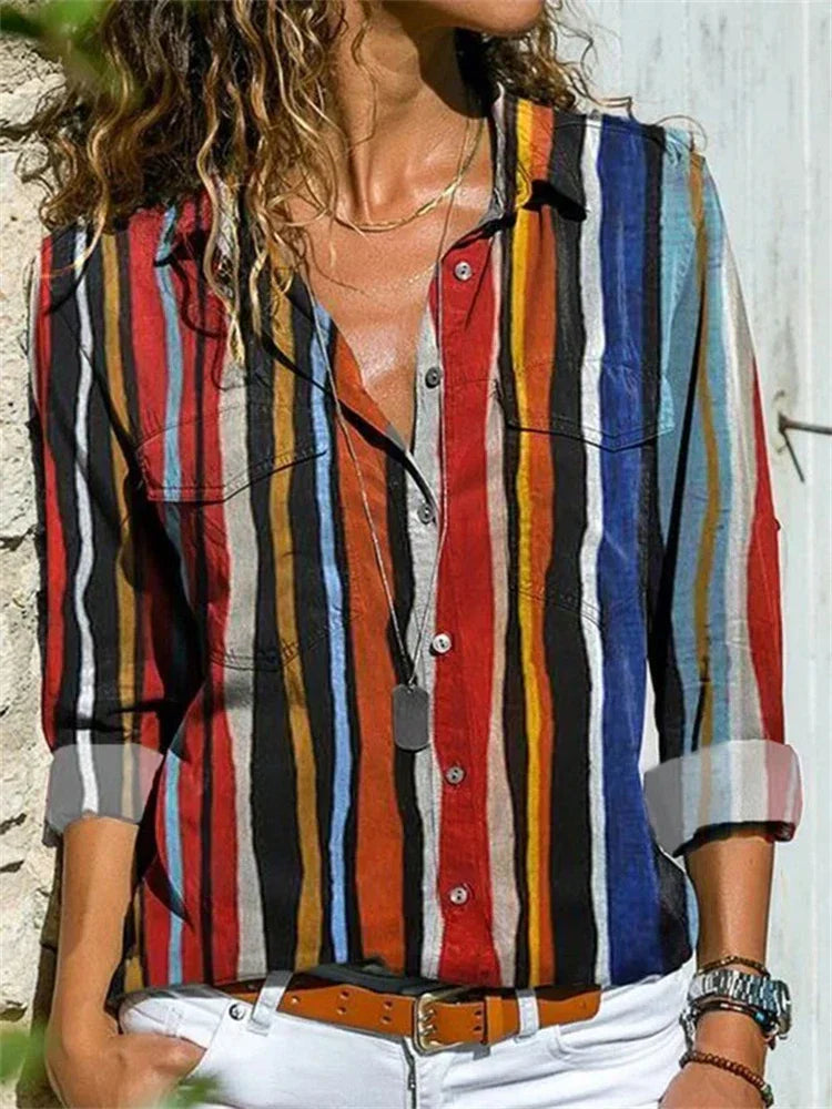 Kvinnors Sommarblus Feminin Design 100% Bomull-2