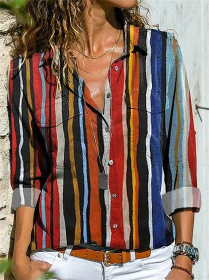 Kvinnors Sommarblus Feminin Design 100% Bomull-2