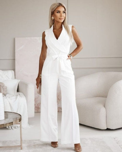 Dam Jumpsuit V-hals Bred Snitt 100% Polyester 7