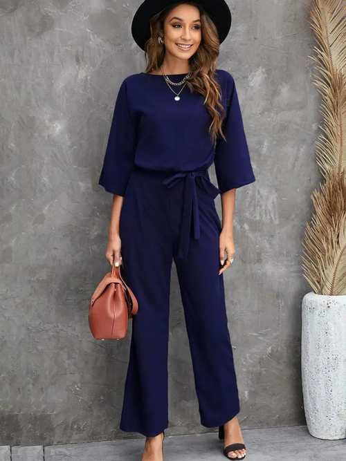 Kvinna Jumpsuit Skräddarsydd Med Justerbart Bälte Andningsbart Tyg-1