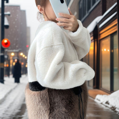 Dam Kort Kappa Trendig Snygg Högkvalitativt Tyg-4