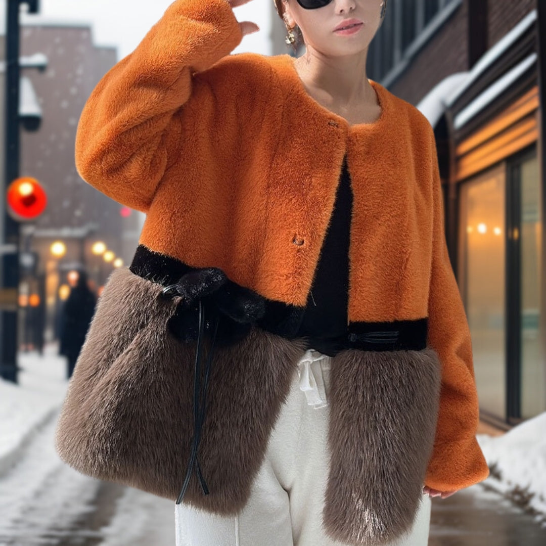 Dam Kort Kappa Trendig Snygg Högkvalitativt Tyg-5