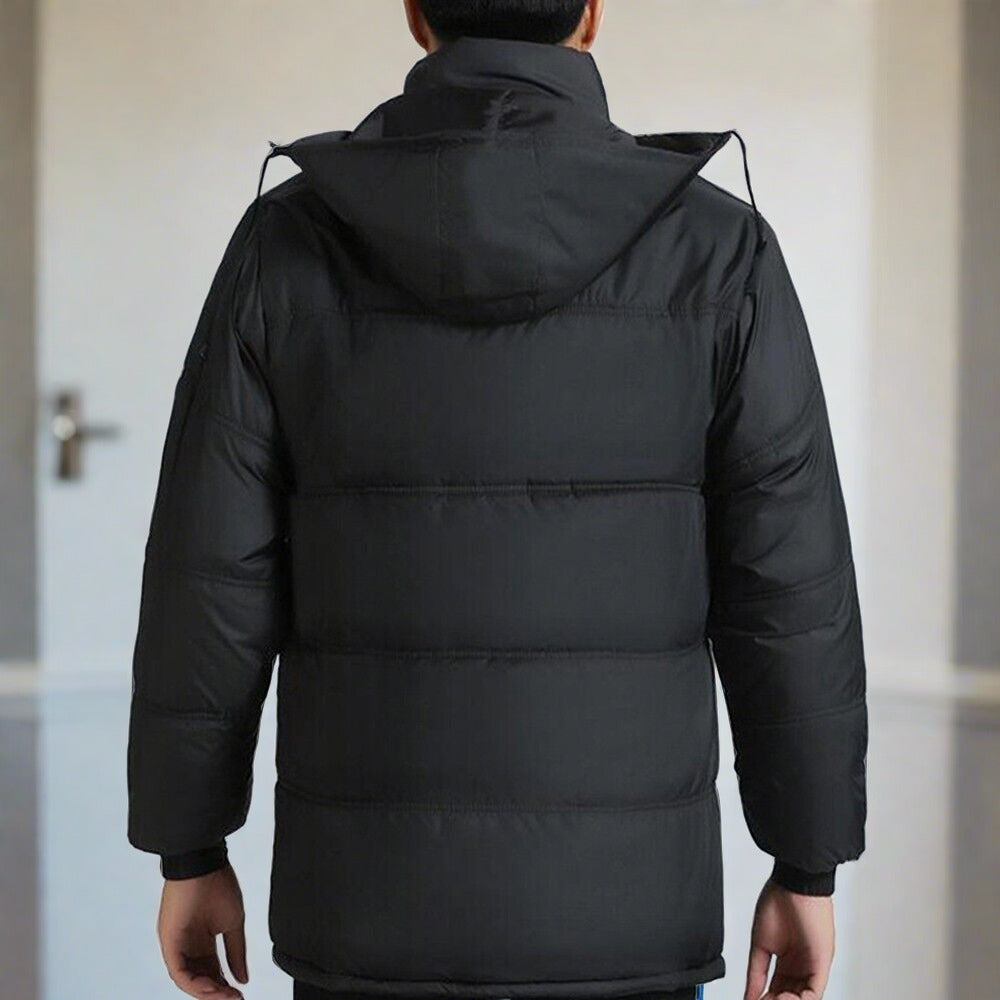 Dam Lång Vinterjacka Quilted Fleecefodrad Med Fickor-2