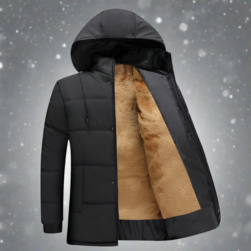 Dam Lång Vinterjacka Quilted Fleecefodrad Med Fickor-3