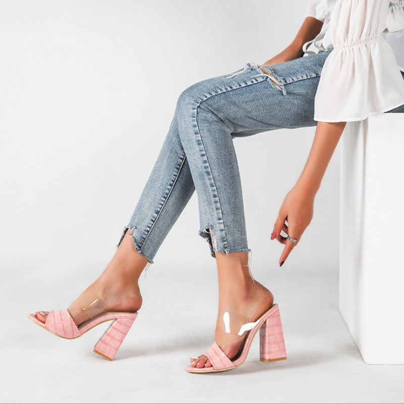 Variant image for Dam Sandaler Hög Klack PU-Läder Elegant Skor-5