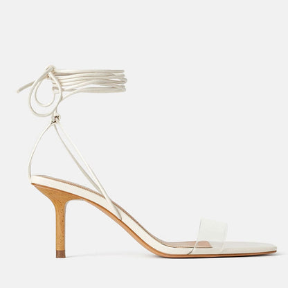 Dam Sandaler Öppen Tå Ankelband Syntetiskt Läder 6-8 cm Klack-2