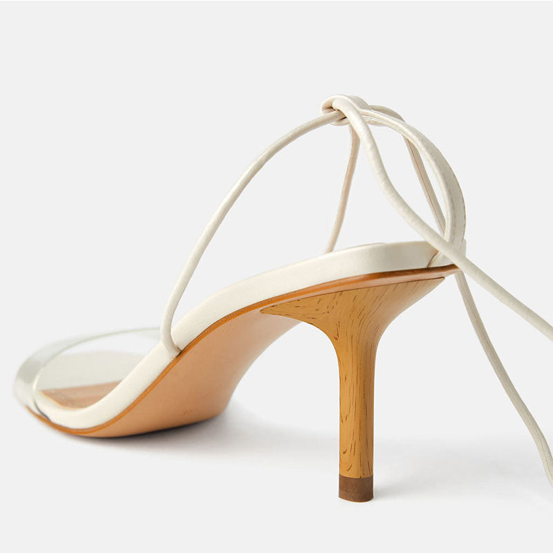 Dam Sandaler Öppen Tå Ankelband Syntetiskt Läder 6-8 cm Klack-6