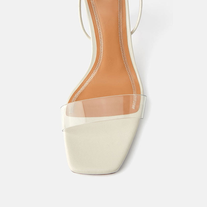 Dam Sandaler Öppen Tå Ankelband Syntetiskt Läder 6-8 cm Klack-5