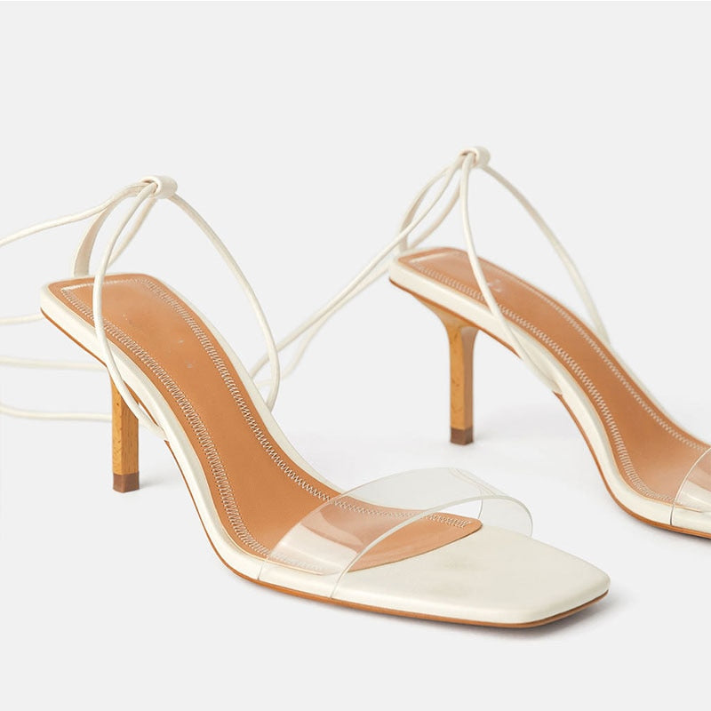 Dam Sandaler Öppen Tå Ankelband Syntetiskt Läder 6-8 cm Klack-3