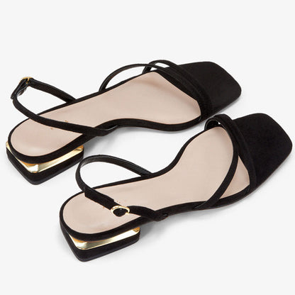 Dam Gladiatorsandaler Justerbar Spänne PU-Läder-5