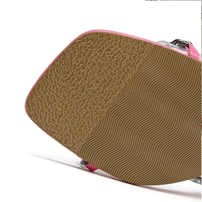 Dam Sandaler Gladiatorer med Ankelband PU-läder Hög Klack 8 cm-4