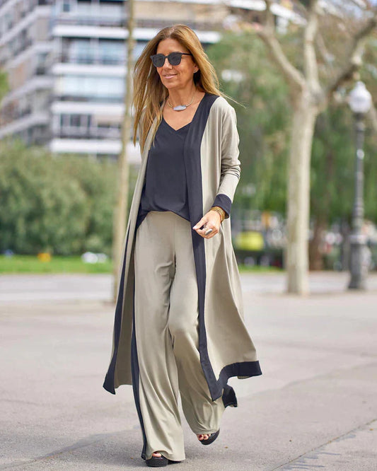 Damklänning Bomull Linne Oljetryck Lätt och Avslappnad Stil-1