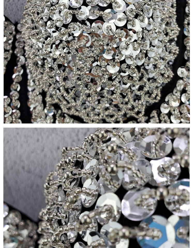 Dam Topp med Paljettapplikation Glittrig Bomull och Polyester-2