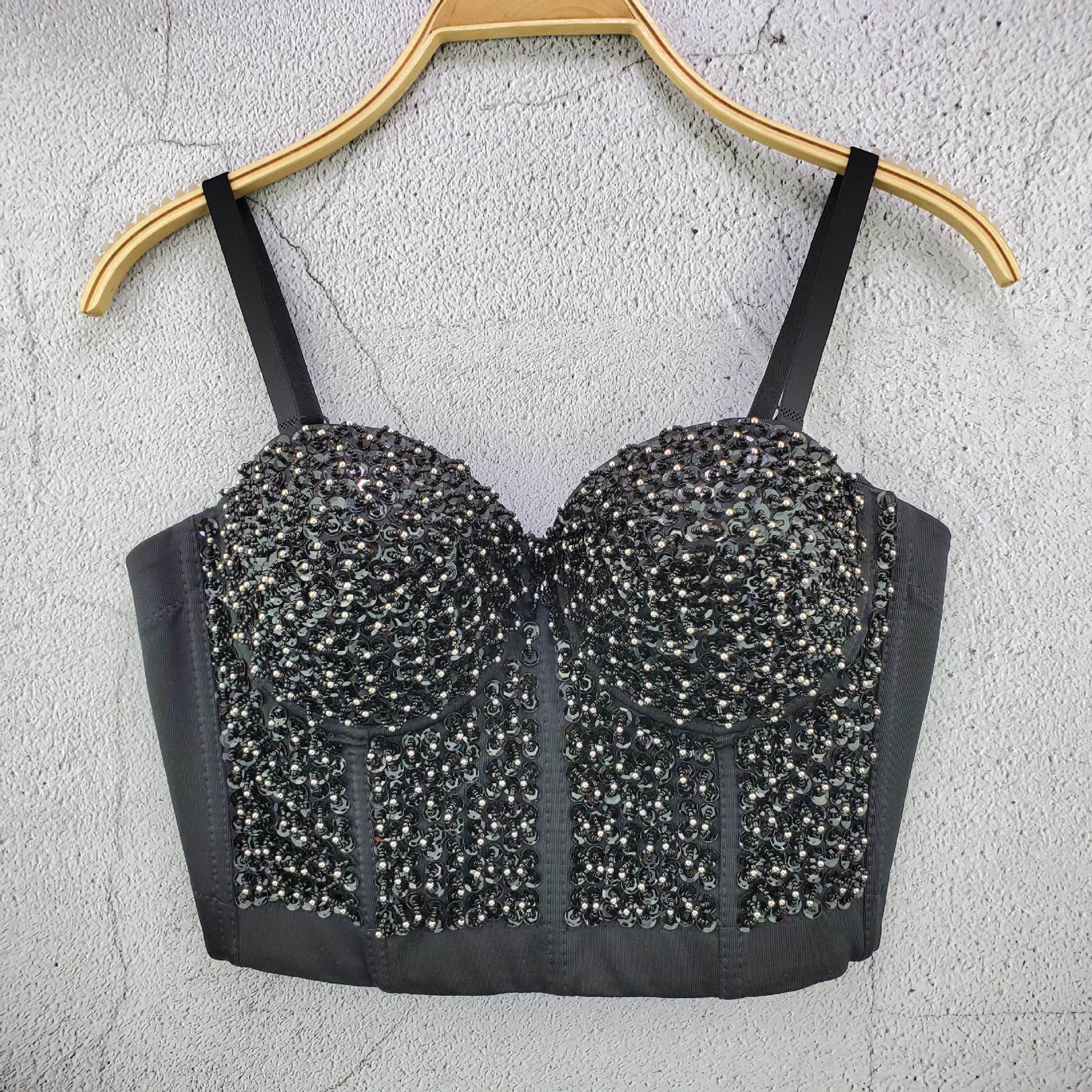 Dam Topp med Paljettapplikation Glittrig Bomull och Polyester-5