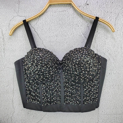 Dam Topp med Paljettapplikation Glittrig Bomull och Polyester-5