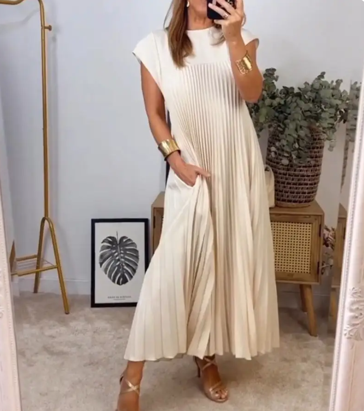 Fina Dam Klänningar Lätt Elegant Silhuett-1