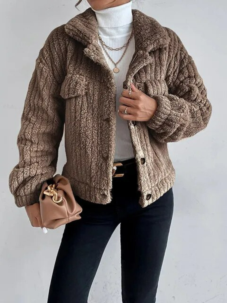 Kort Dunjacka Dam Teddy Stil Vattenavvisande Polyester 6