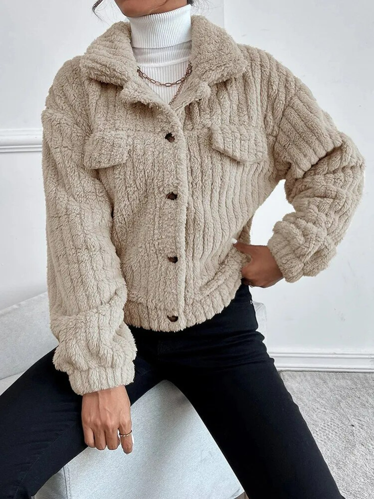 Variant image for Kort Dunjacka Dam Teddy Stil Vattenavvisande Polyester-16