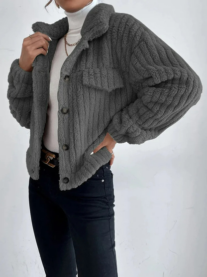 Kort Dunjacka Dam Teddy Stil Vattenavvisande Polyester-4