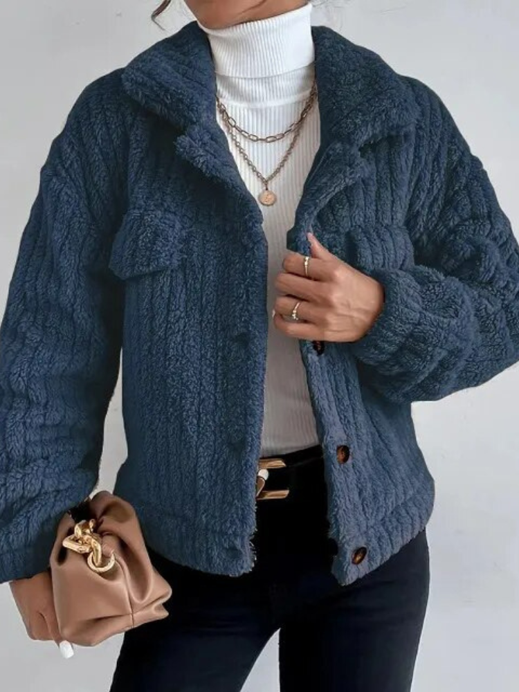 Kort Dunjacka Dam Teddy Stil Vattenavvisande Polyester-1