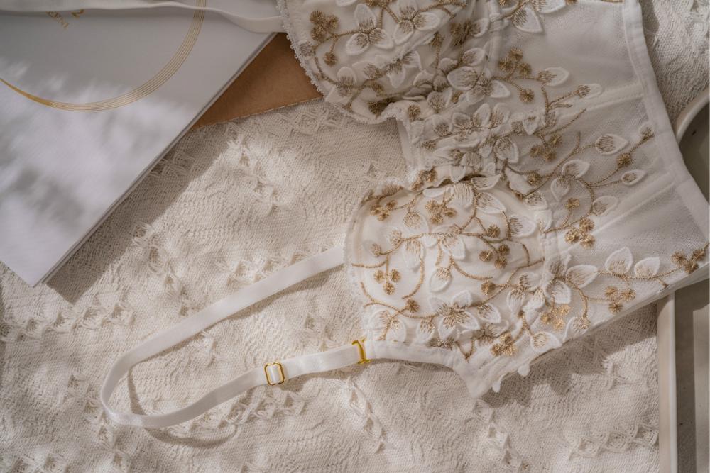 Dam BH-set Sömlös Blommönster Bomull Spandex Nylon-6