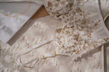 Dam BH-set Sömlös Blommönster Bomull Spandex Nylon-6