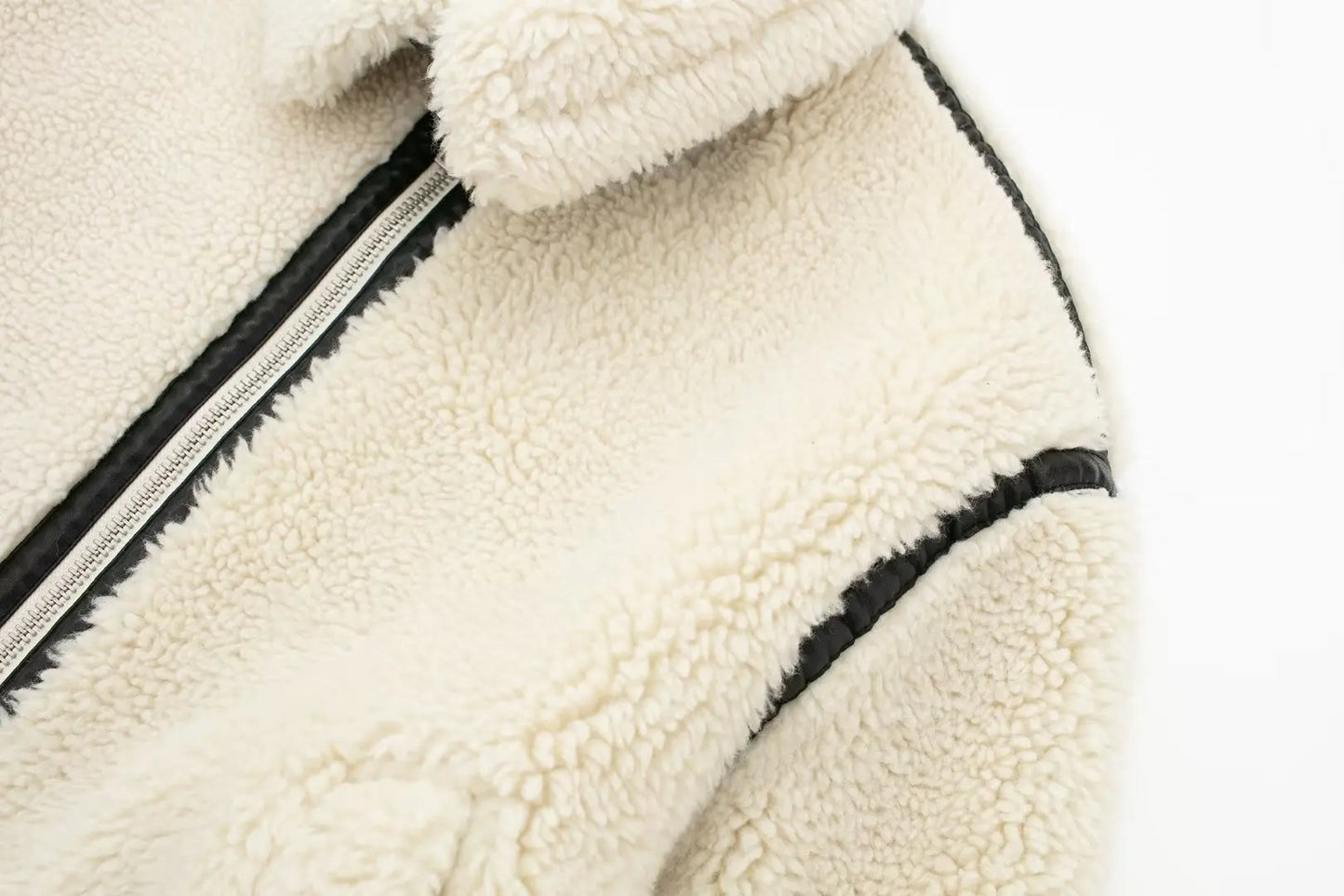 Damjacka Teddy Fleece Modern Design För Kvinnor-3