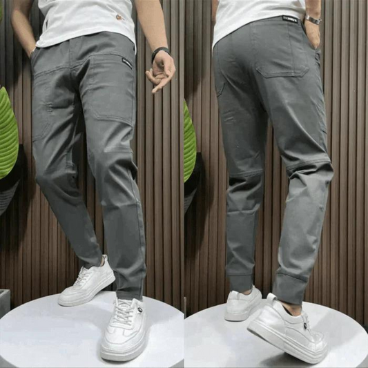 Slim Fit Cargobyxor Dam i Bomullsblandning med Funktionella Fickor – Perfekta för Vardag och Utomhusäventyr 1