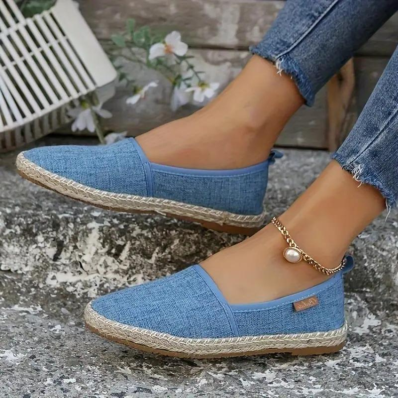 Variant image for Kvinnors Slip-On Skor Platt Dukmaterial-12