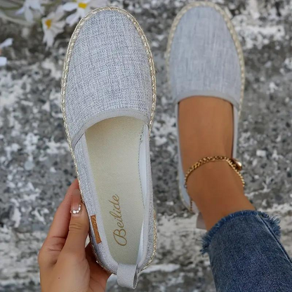 Kvinnors Platta Espadrilles Lätta Canvas Skor-4