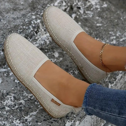 Variant image for Kvinnors Slip-On Skor Platt Dukmaterial-25