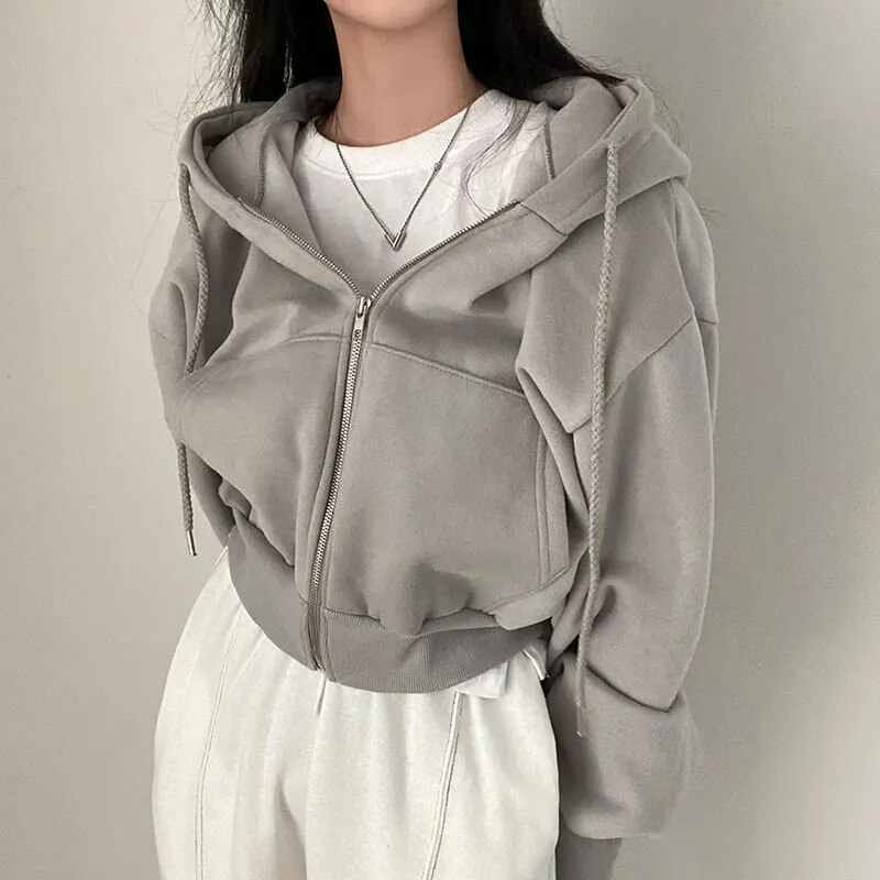 Variant image for Kvinno Hoodie Avslappnad Passform 100% Bomull med Dragkedja-16