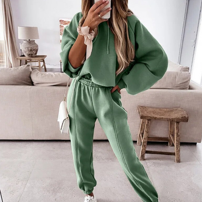 Kvinnors Hoodie Set Avslappnad Stil Ultra-Mjuk Tyg-5