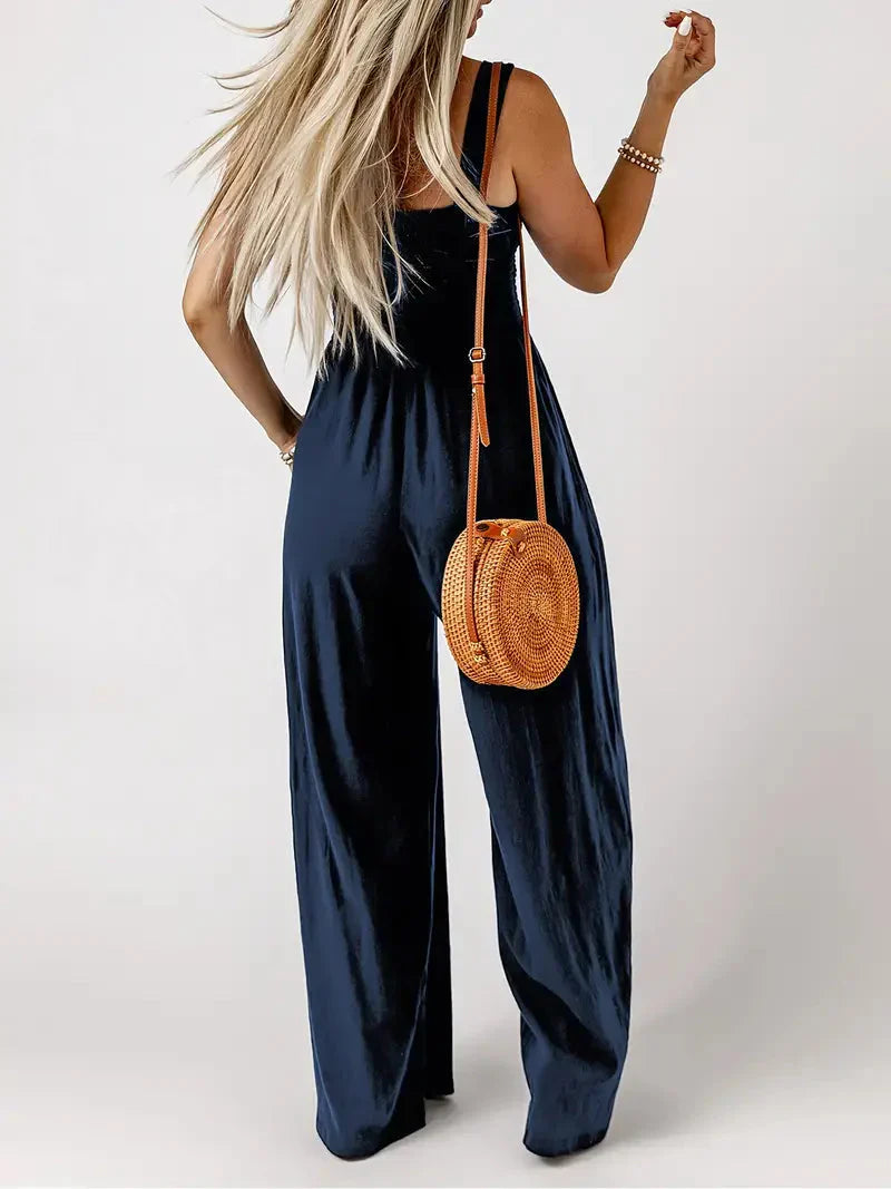 Dam Jumpsuit Ärmlös Vid Ben Polyester 3