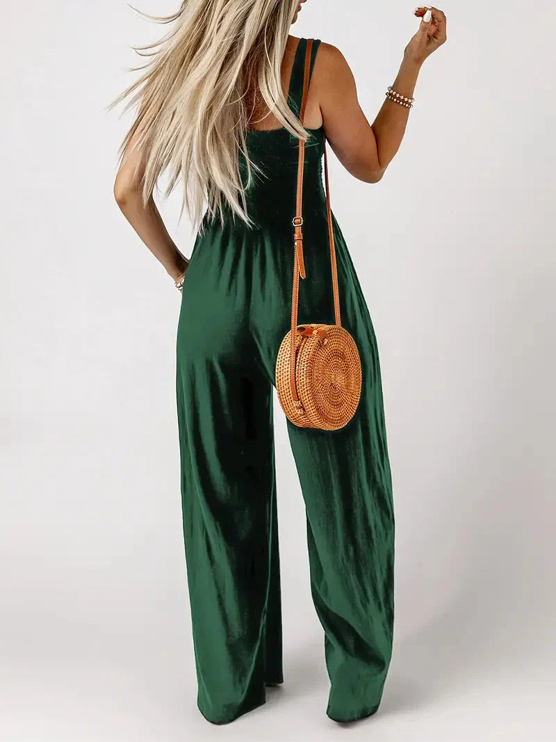 Dam Jumpsuit Ärmlös Vid Ben Polyester 5