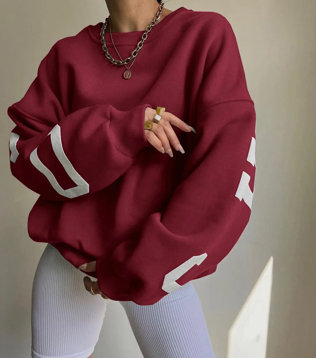 Variant image for Dam Hoodie Avslappnad Stil Mjuk Fleece-9