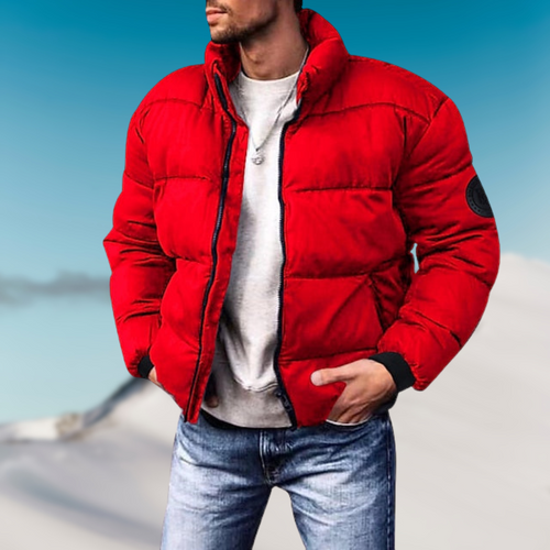 Herrjacka Buffertjacka Klassisk Stil Polyester för Vinter och Höst 1