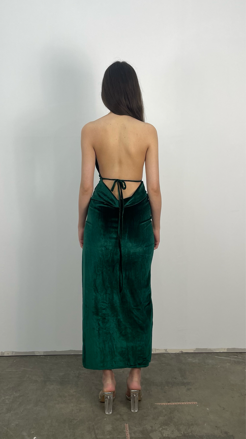 Dam Midiklänning Elegant Mjuk Polyester med Gyllene Remmar-3