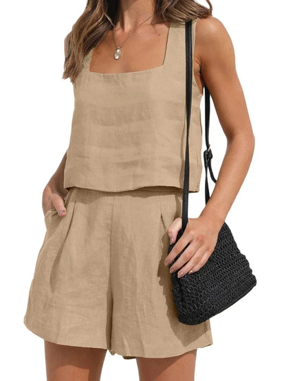 Kvinnors Tvådelad Uppsättning Jacka och Shorts i Chic Stil Högkvalitativt Tyg-3