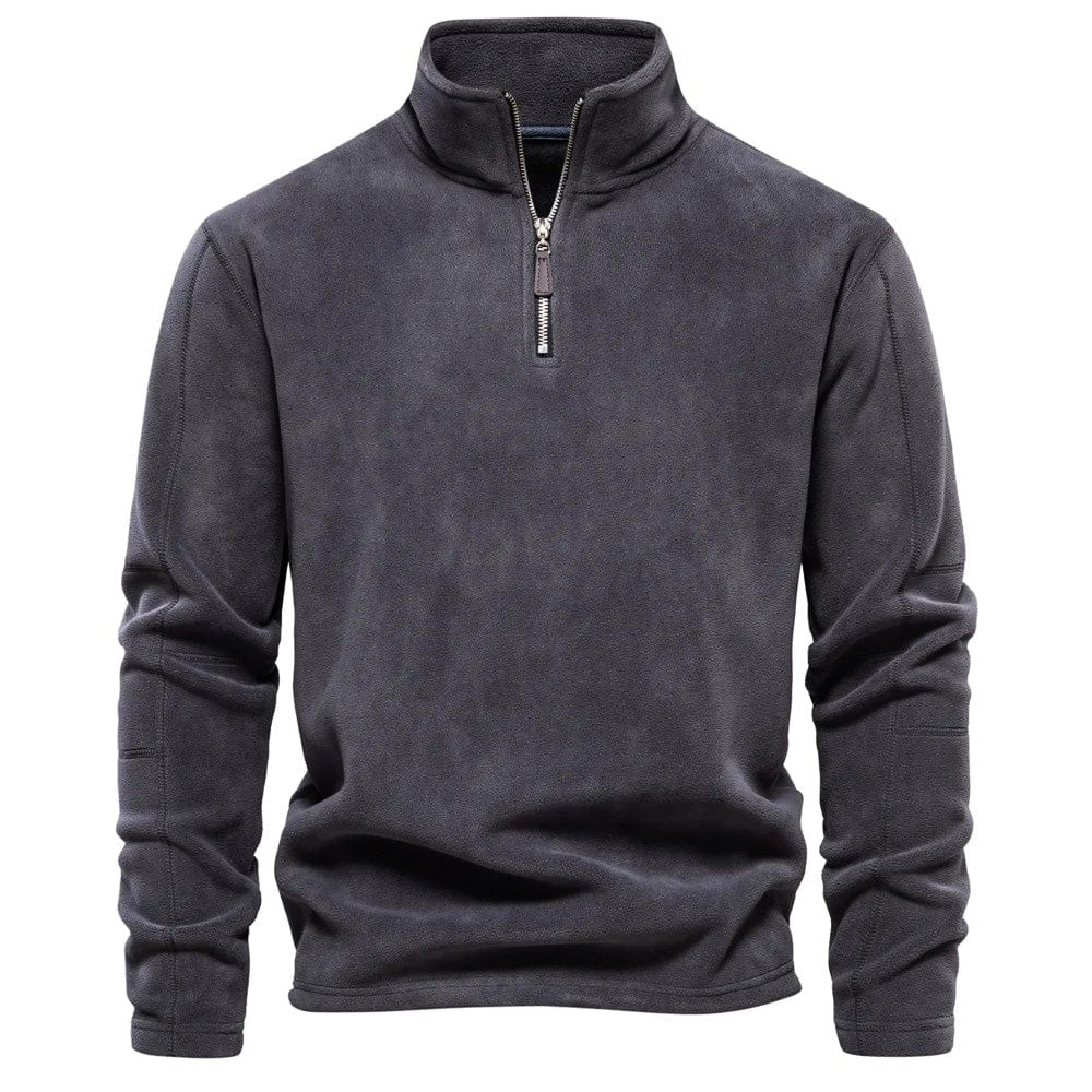 Herr Fleecejacka Velour Design Tjock Polyester 9