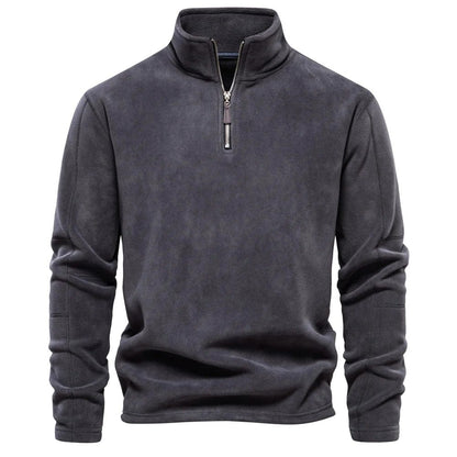 Herr Fleecejacka Velour Design Tjock Polyester 9