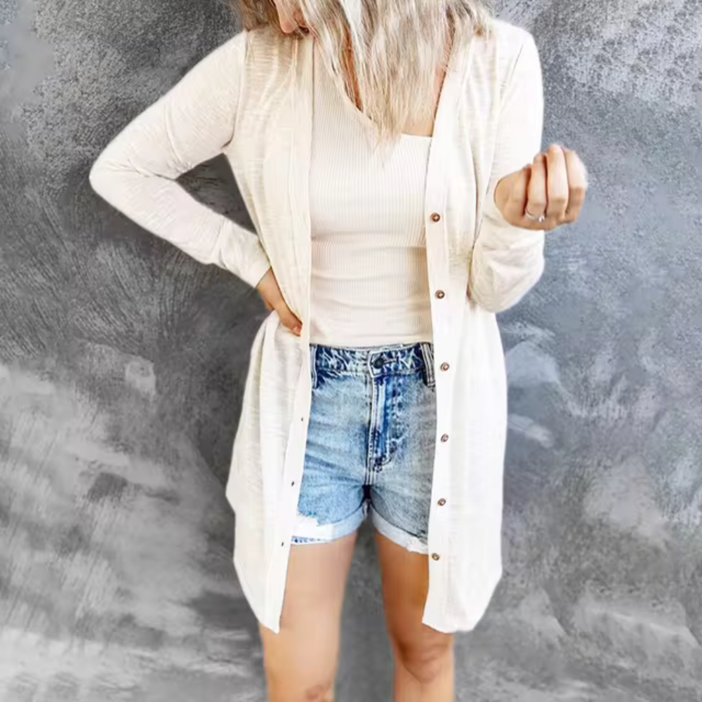 Dam Cardigan Lätt och Luftig i Mjukt Material 4