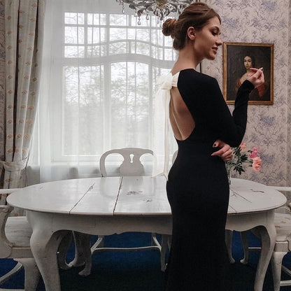 Kvinnors Midi Klänning Smal Passform Bomullspolyester-3