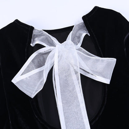 Kvinnors Midi Klänning Smal Passform Bomullspolyester-6