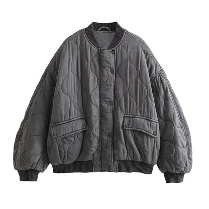 Kvinnor Bomberjacka Löst Sittande Polyester Modern Design 7