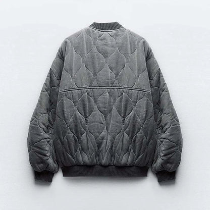 Kvinnor Bomberjacka Löst Sittande Polyester Modern Design 4