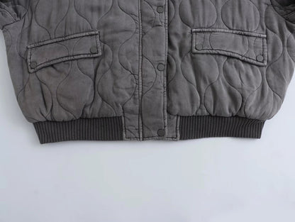 Kvinnor Bomberjacka Löst Sittande Polyester Modern Design 6